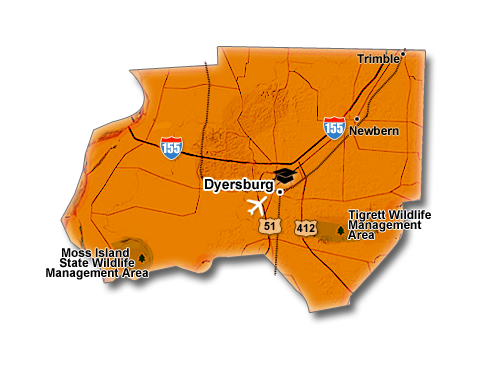 Dyer County Map