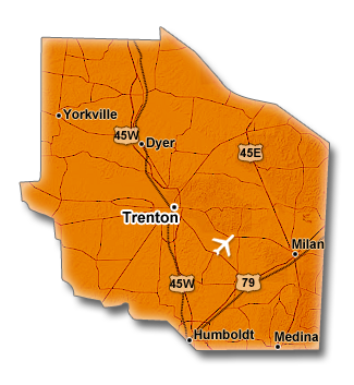 Gibson County, TN Map